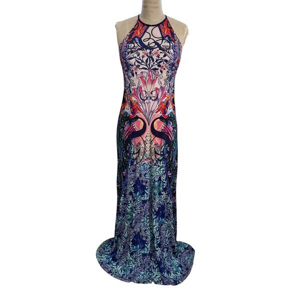Mary Katrantzou Maxi Dress Size L Siren Print Made in The UK - Picture 1 of 10